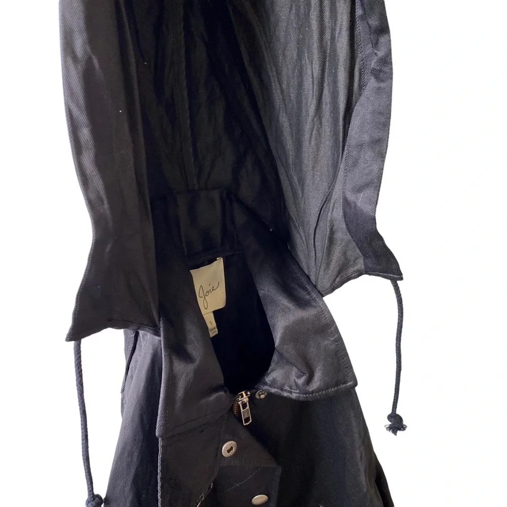 JOIE Silky Nylon Barker Utility Jacket Buttons Snaps Zippers Drawstring Small - Picture 12 of 15